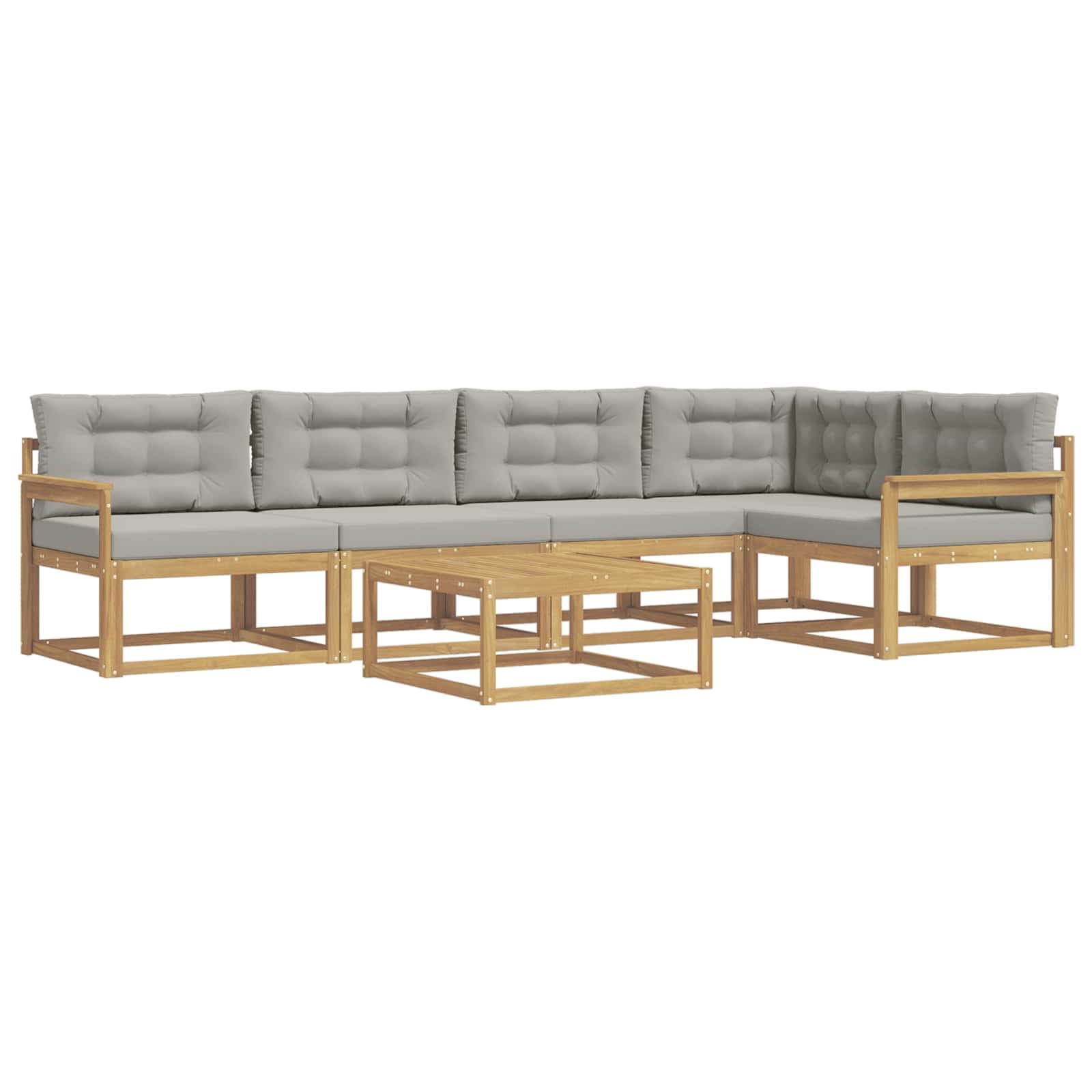 vidaXL Conjunto de Sofás para Exterior 6 pcs Branco e Cinzento-Claro
