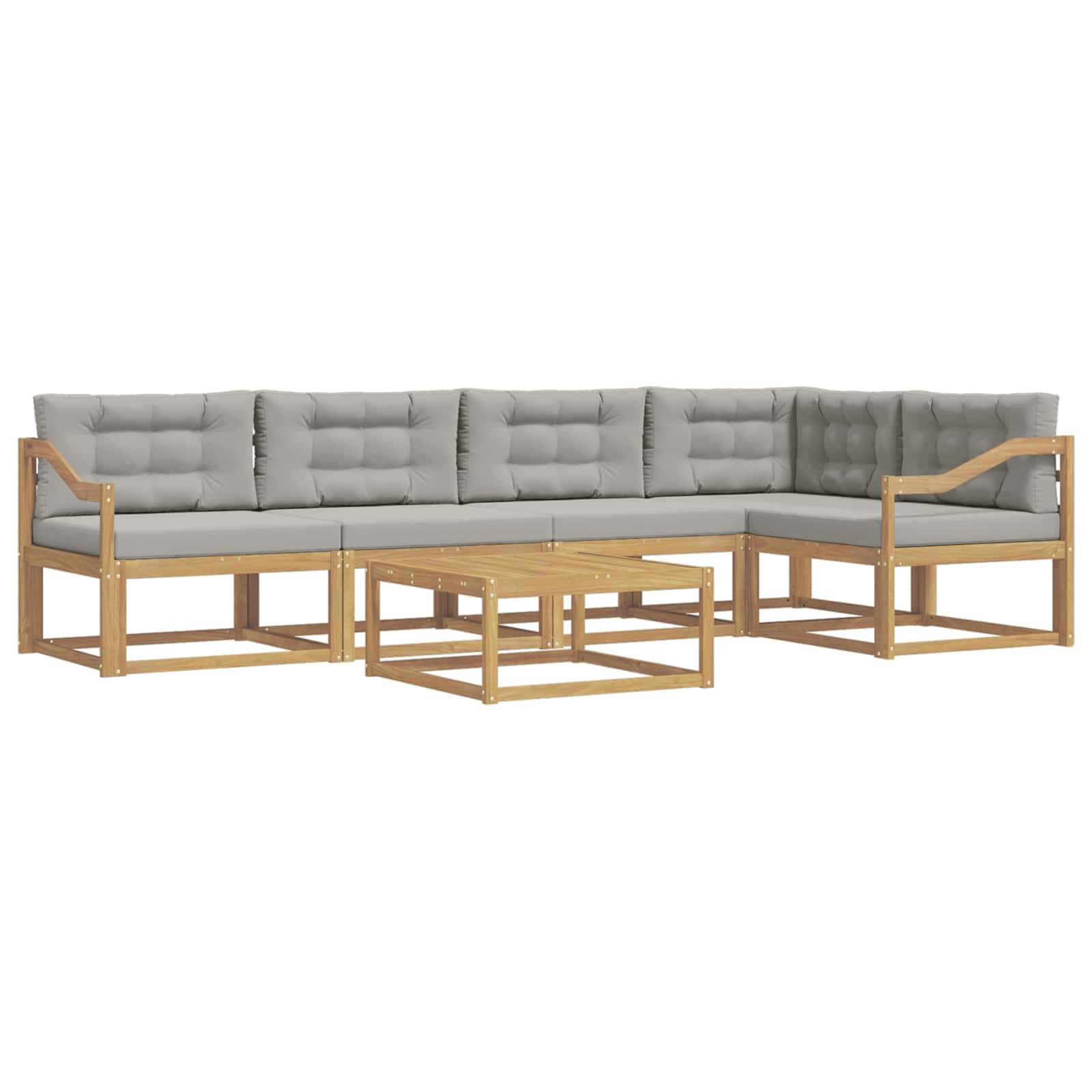 vidaXL Conjunto de Sofás para Exterior 6 pcs Branco e Cinzento-Claro