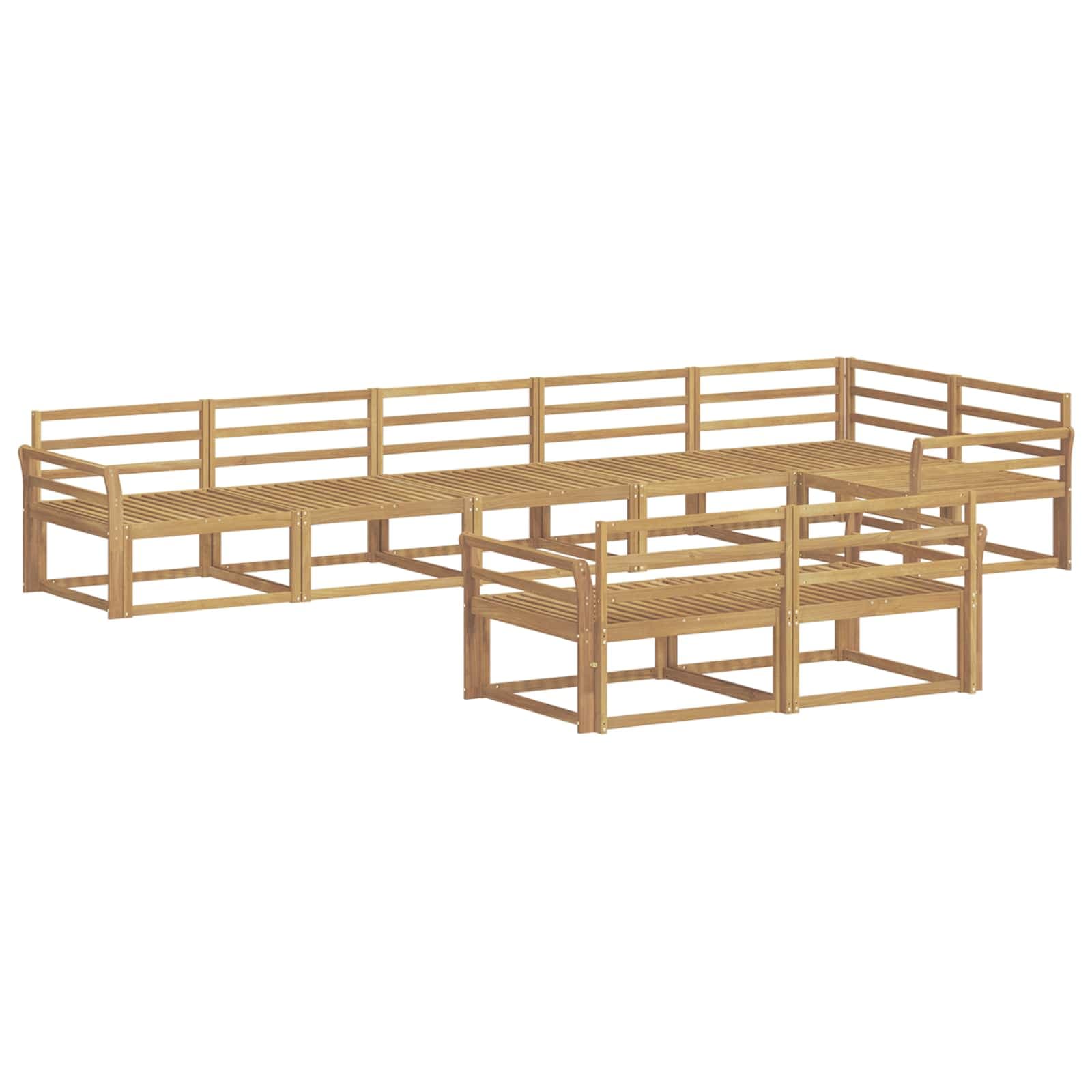 vidaXL Conjunto de Sofás para Exterior 8 pcs Branco