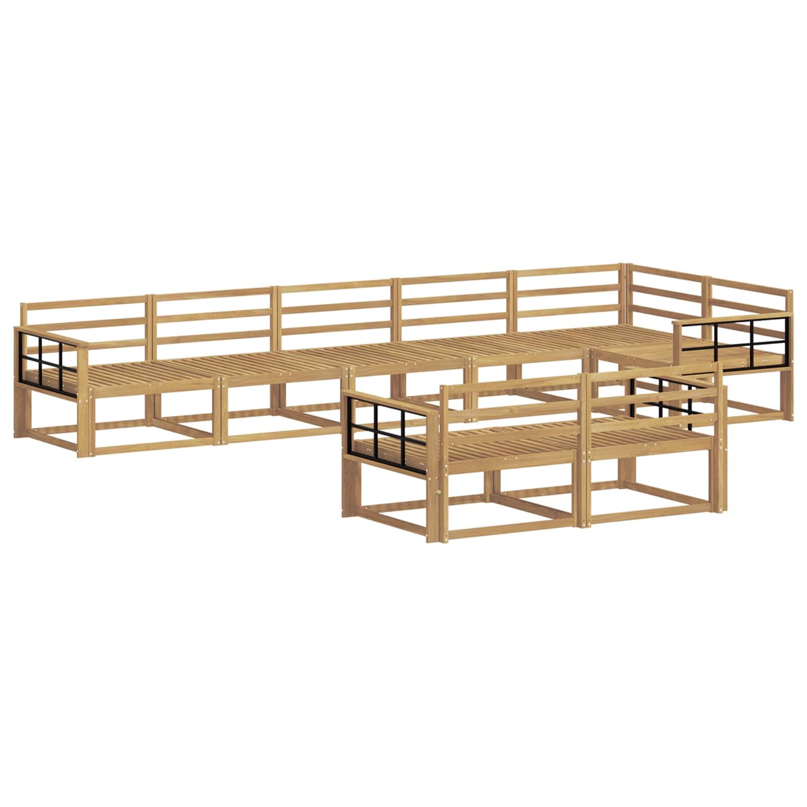 vidaXL Conjunto de Sofás para Exterior 8 pcs Branco