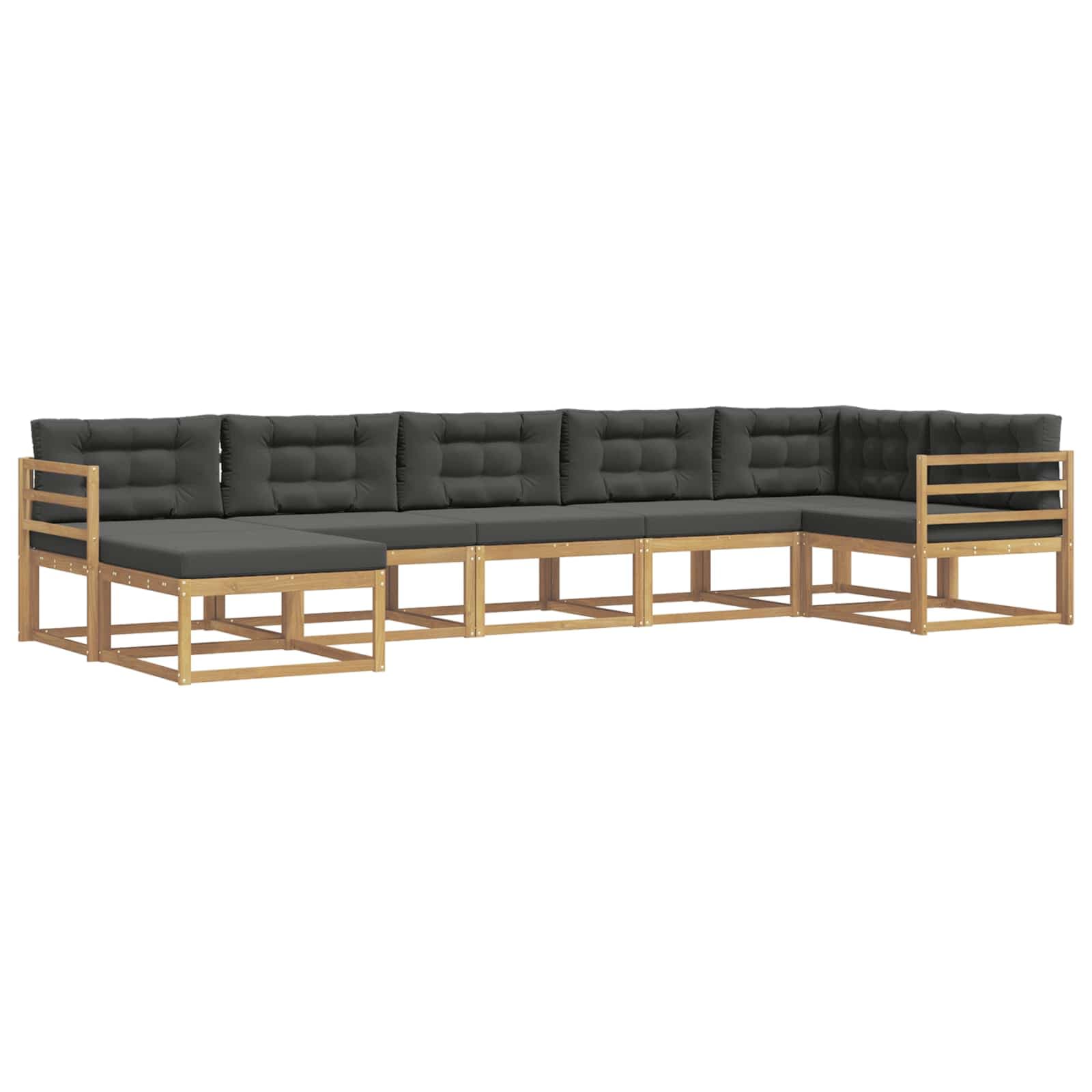 vidaXL Conjunto de Sofás para Exterior 7 pcs Branco e Antracite