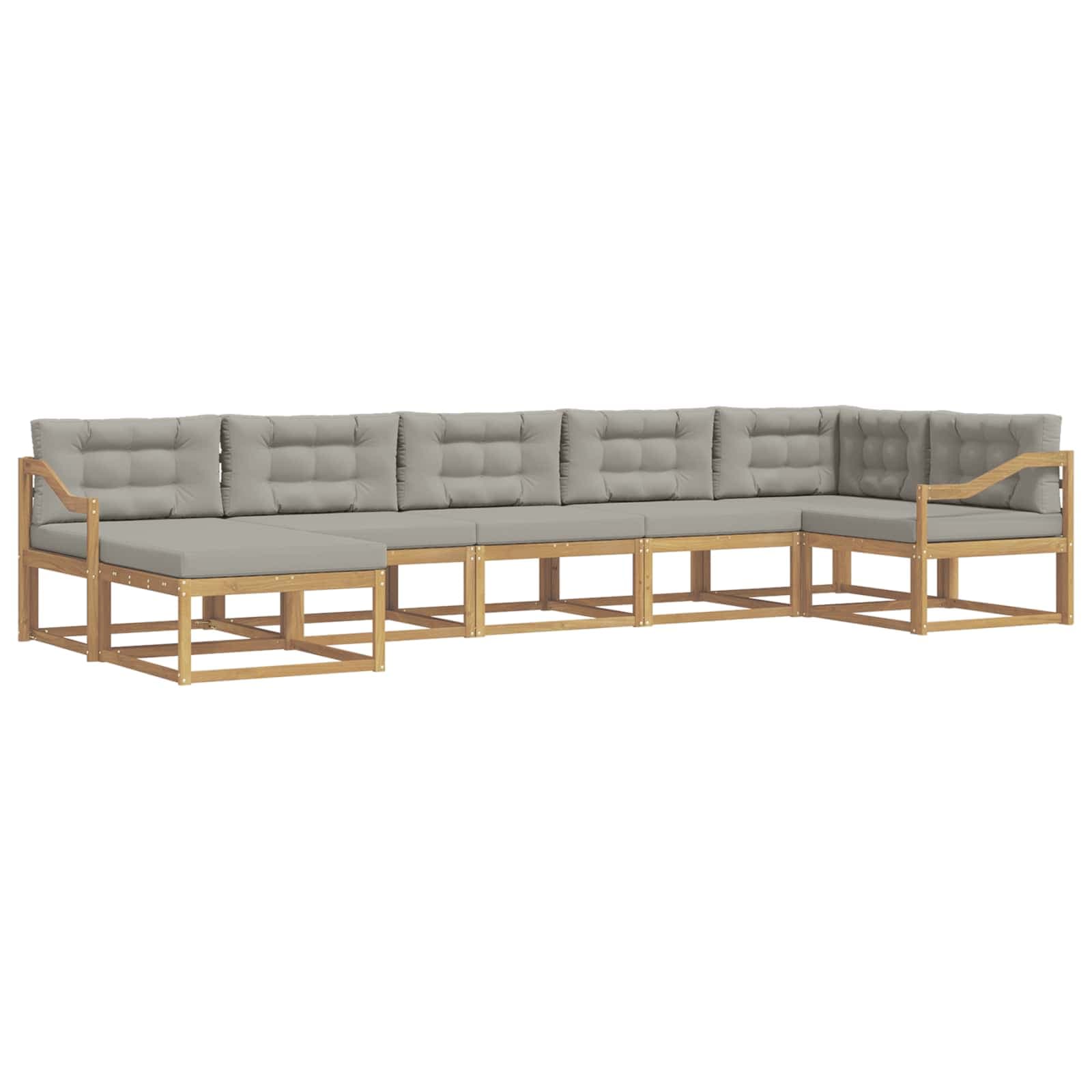 vidaXL Conjunto de Sofás para Exterior 7 pcs Branco e Cinzento-Claro