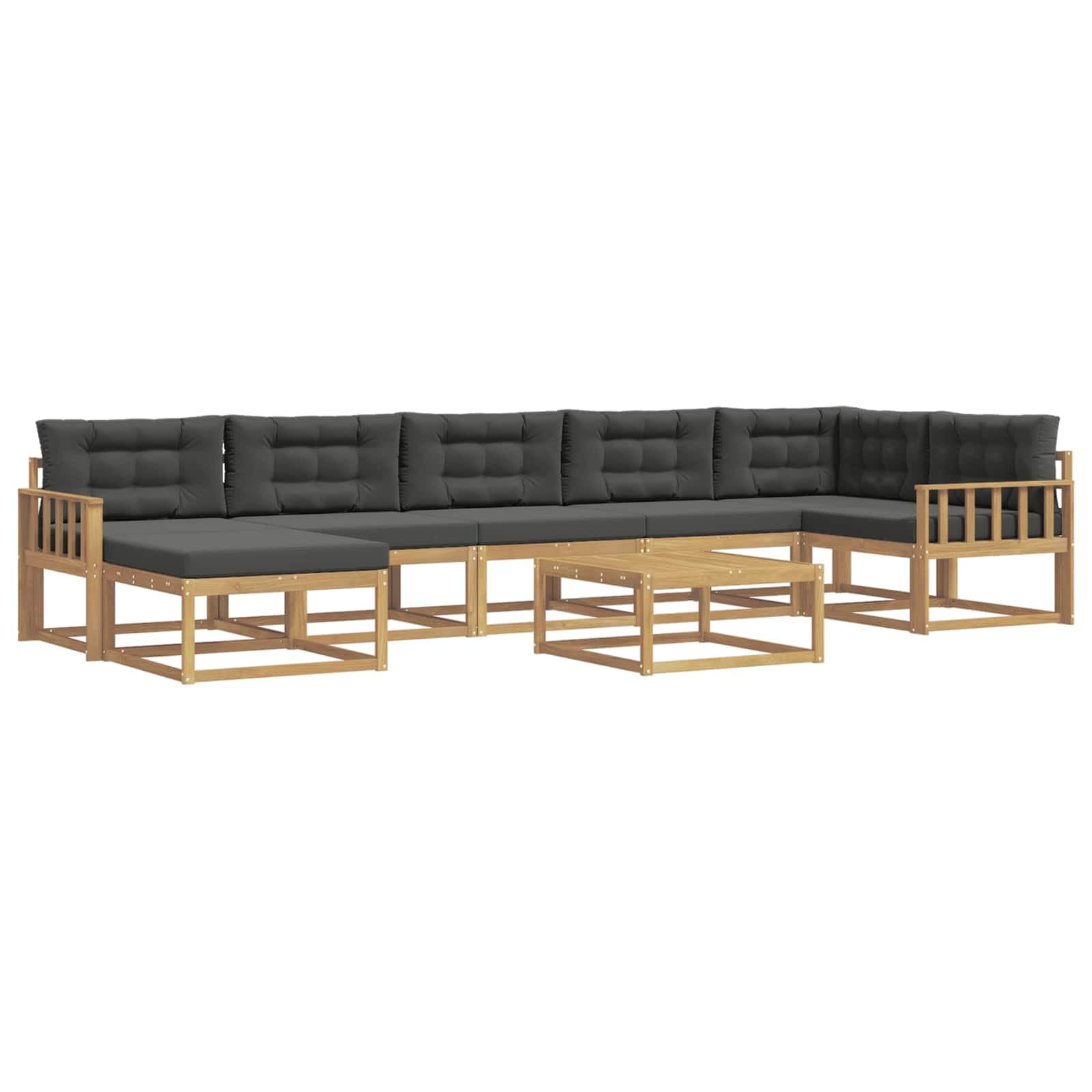 vidaXL Conjunto de Sofás para Exterior 8 pcs Branco e Antracite