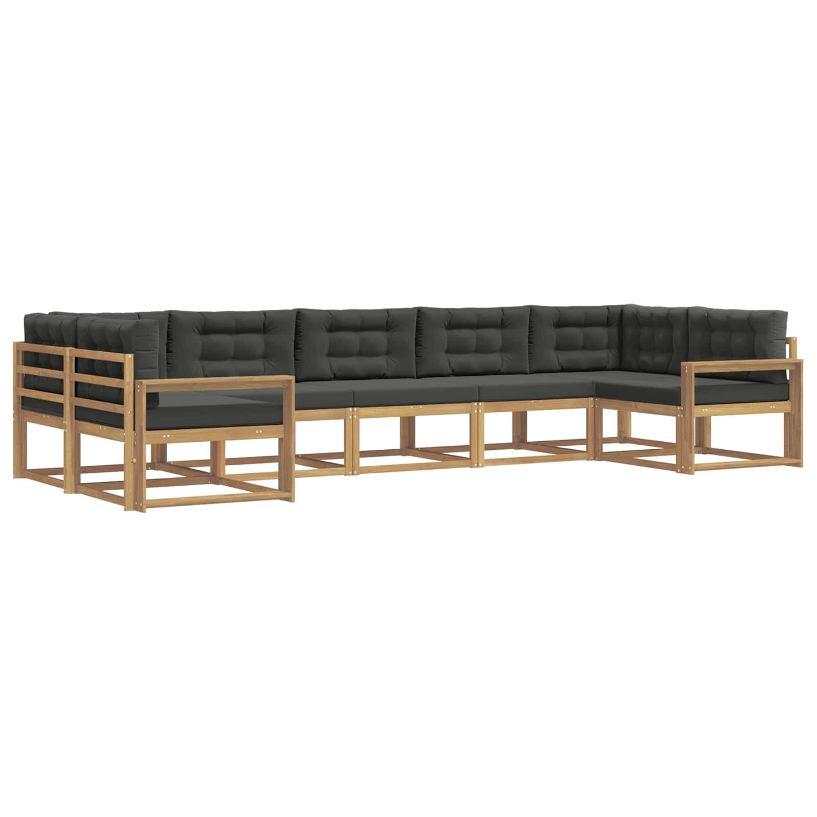 vidaXL Conjunto de Sofás para Exterior 7 pcs Branco e Antracite