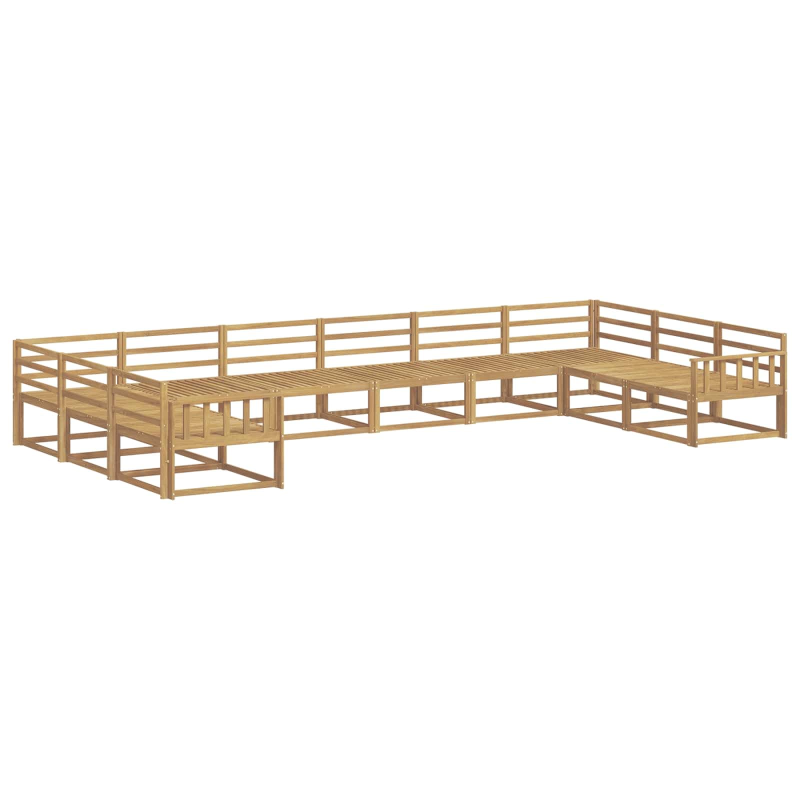 vidaXL Conjunto de Sofás para Exterior 10 pcs Branco
