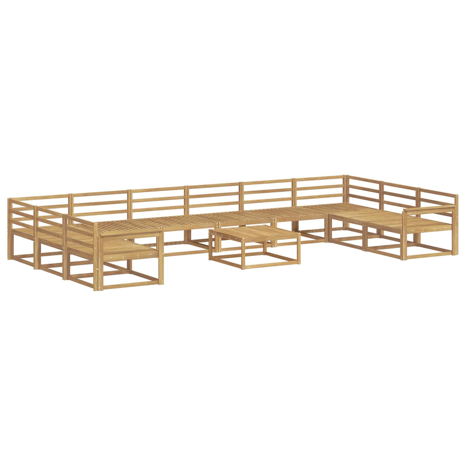 vidaXL Conjunto de Sofás para Exterior 11 pcs Branco