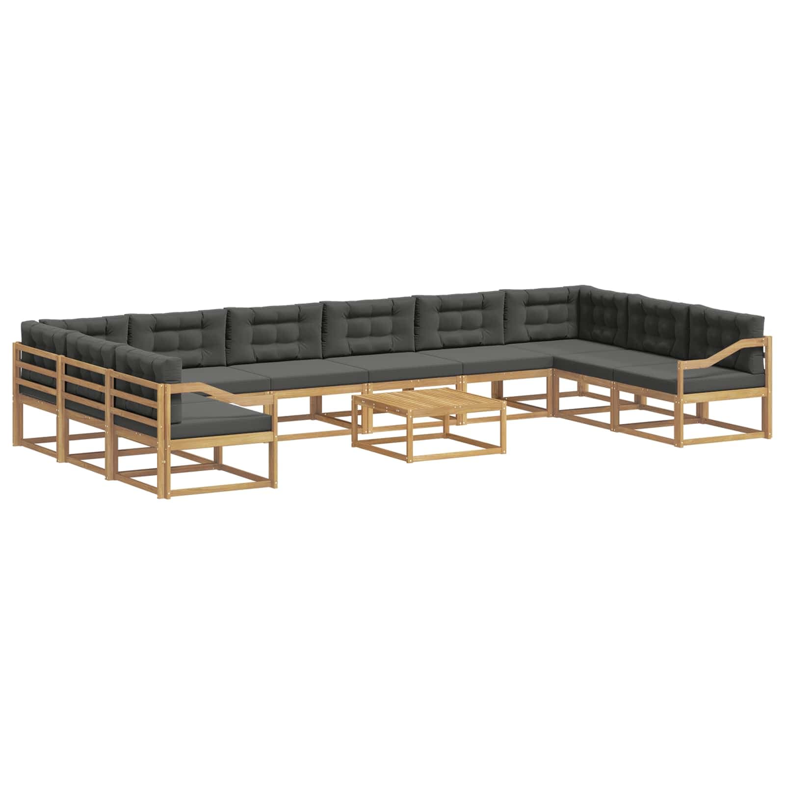 vidaXL Conjunto de Sofás para Exterior 11 pcs Branco e Antracite