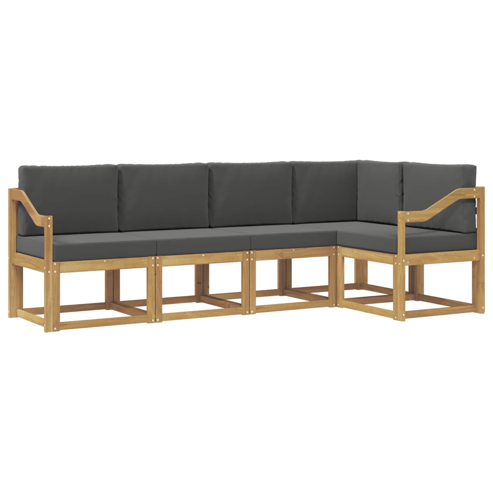 vidaXL Conjunto de Sofás para Exterior 5 pcs Branco e Antracite