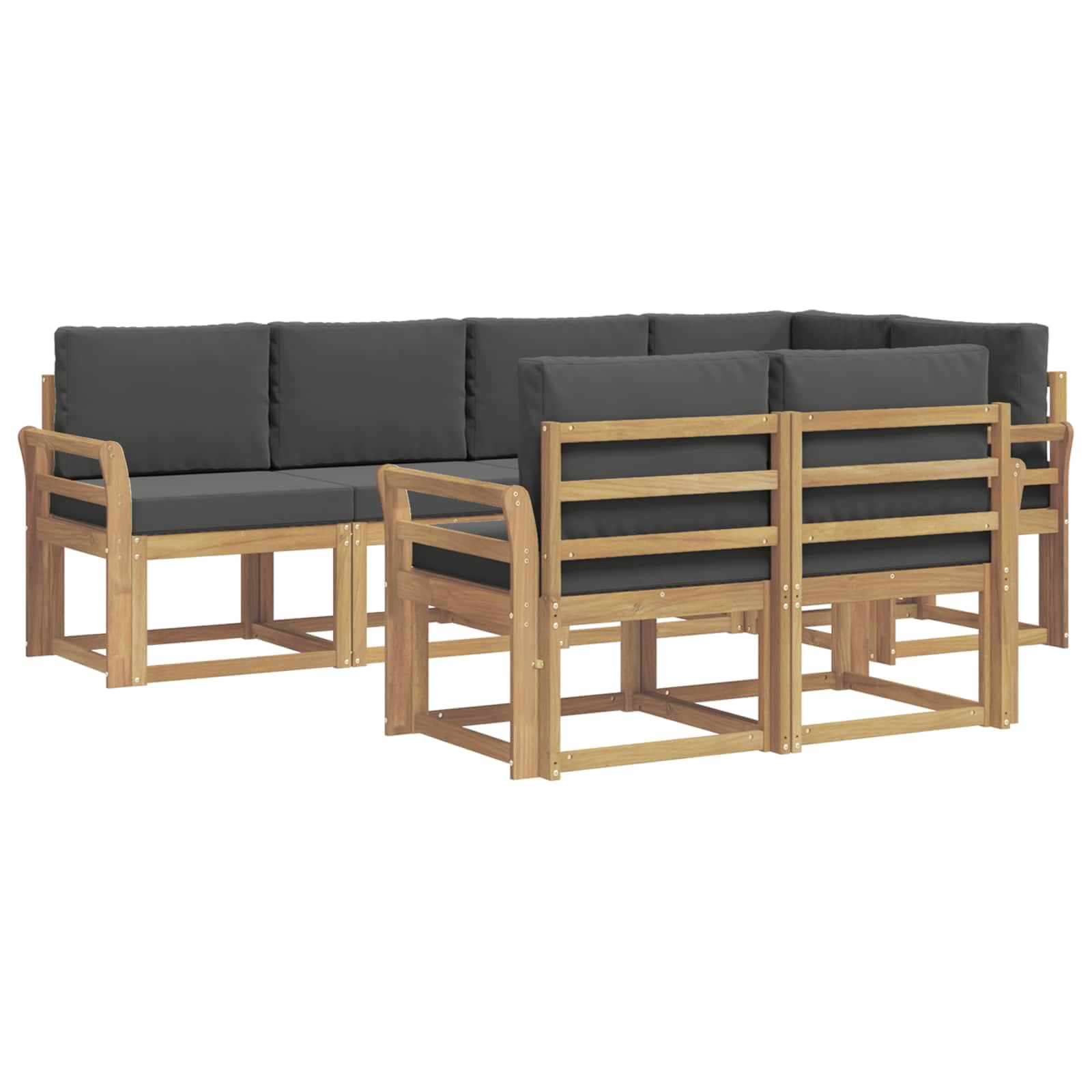vidaXL Conjunto de Sofás para Exterior 7 pcs Branco e Antracite