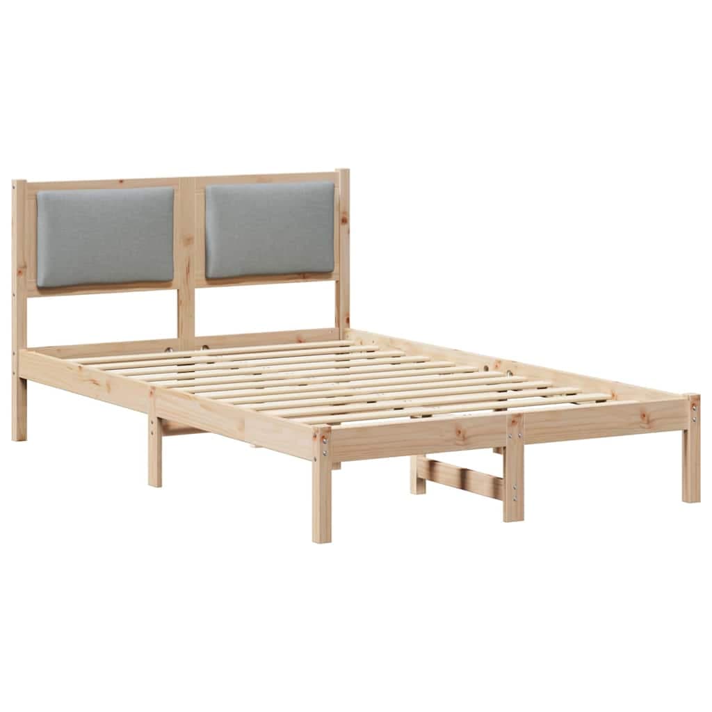 vidaXL Estrutura da Cama com cabeceira Cinzento-claro 120 x 200 cm