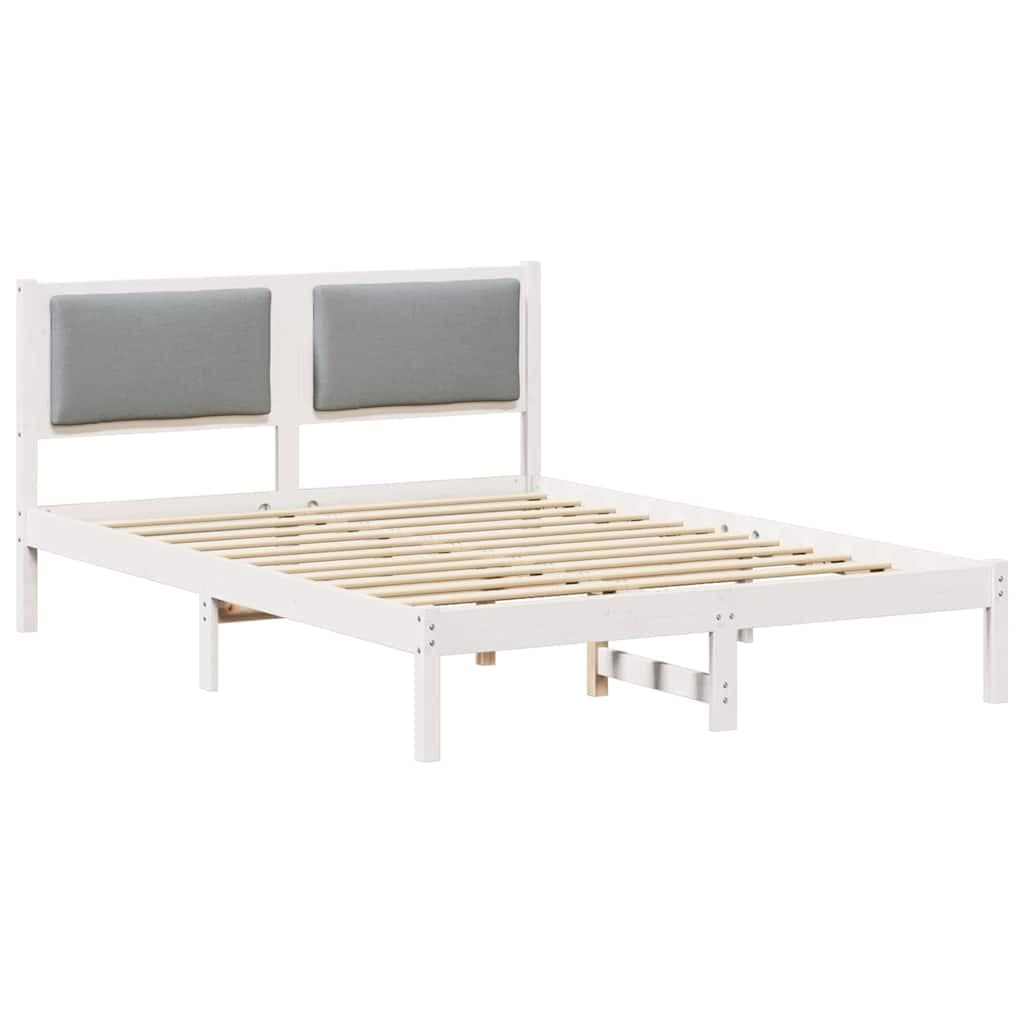 vidaXL Estrutura da Cama com cabeceira Cinzento-claro 140 x 190 cm