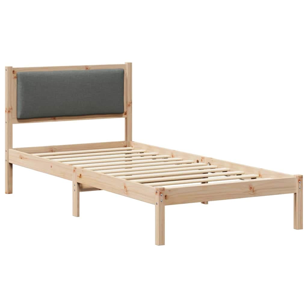 vidaXL Estrutura da Cama com cabeceira Cinza Escuro 90 x 190 cm