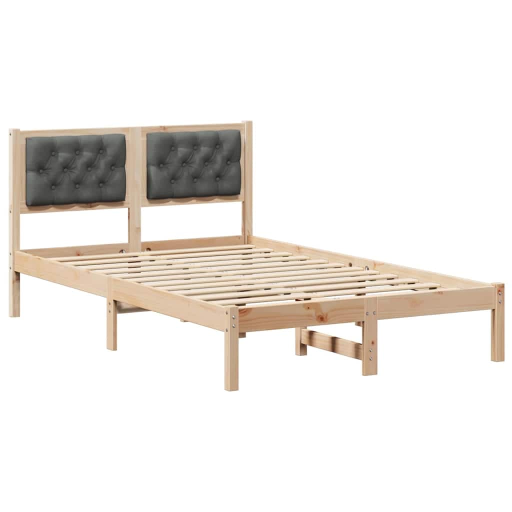 vidaXL Estrutura da Cama com cabeceira Cinza Escuro 135 x 190 cm