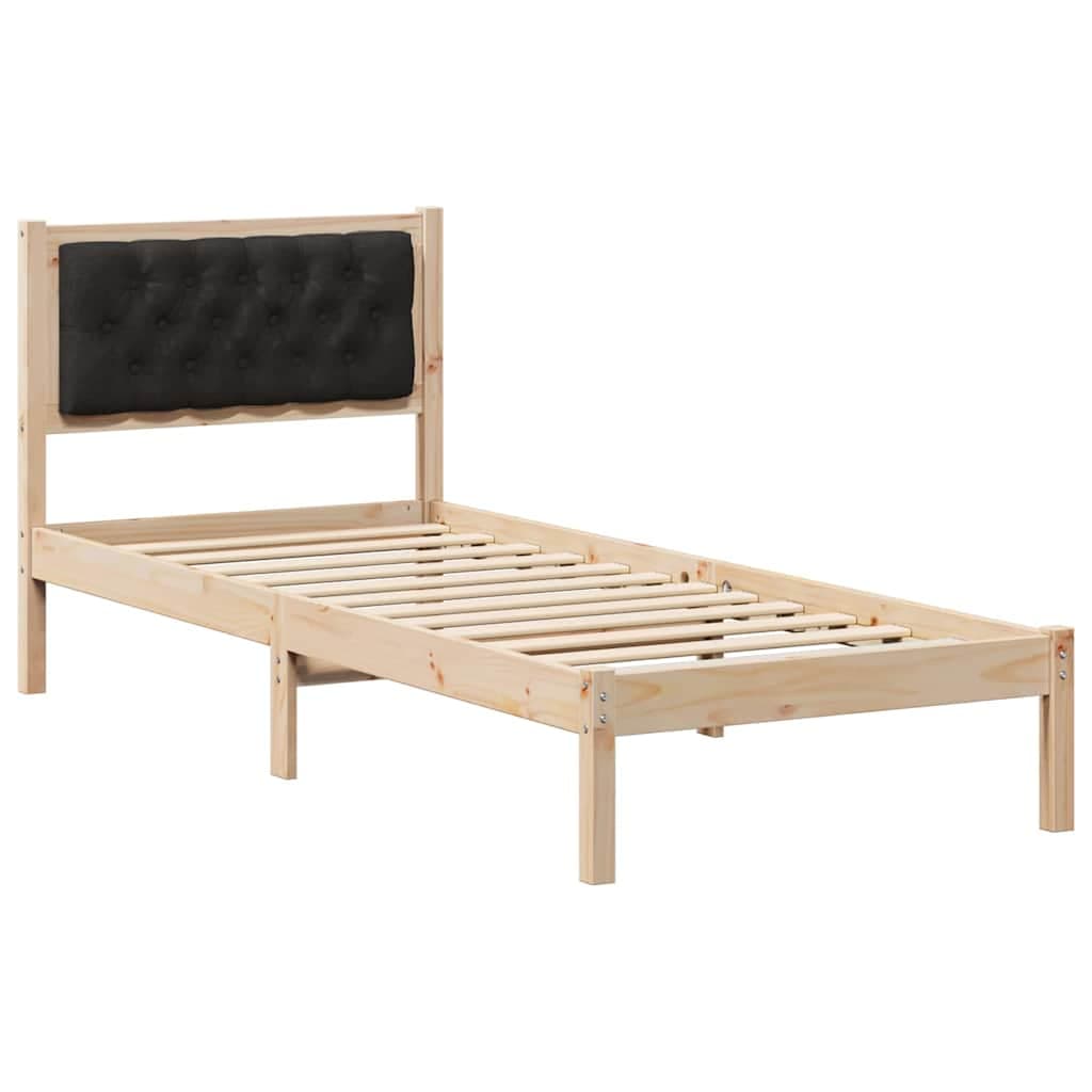 vidaXL Estrutura da Cama Preto 90 x 200 cm Madeira de Pinheiro Sólida