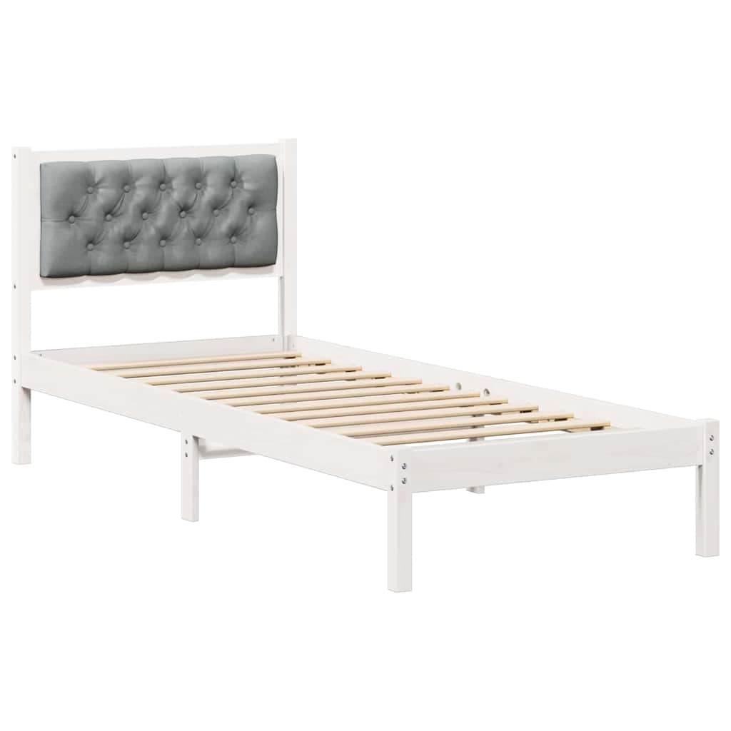 vidaXL Estrutura da Cama com cabeceira Cinzento-claro 90 x 200 cm