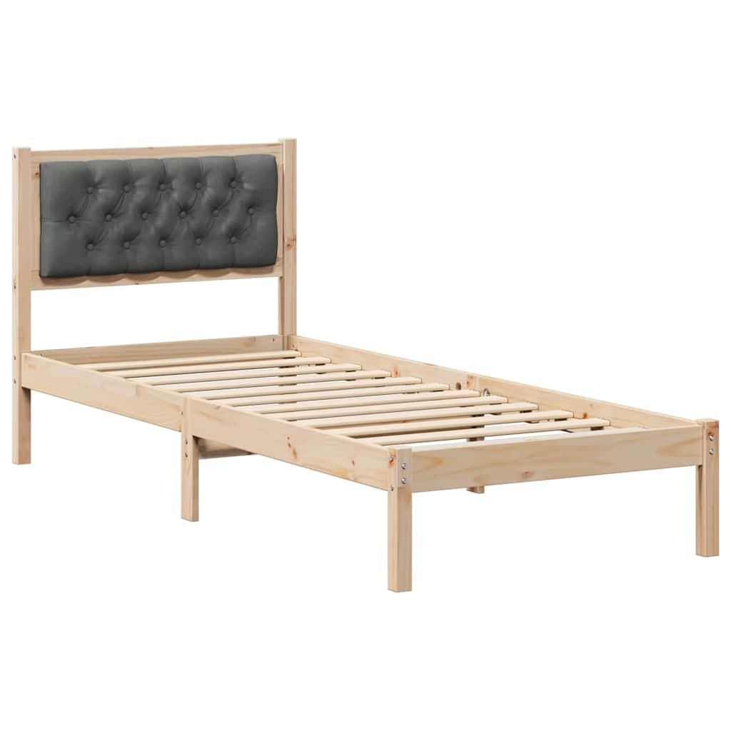 vidaXL Estrutura da Cama com cabeceira Cinza Escuro 75 x 190 cm