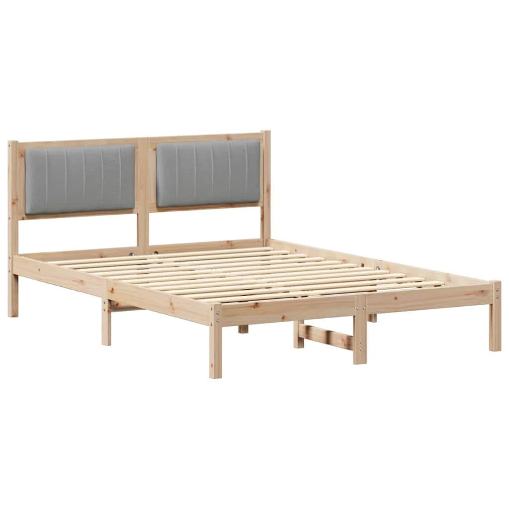 vidaXL Estrutura de Cama com Cabeceira Estofada Cinzento-claro