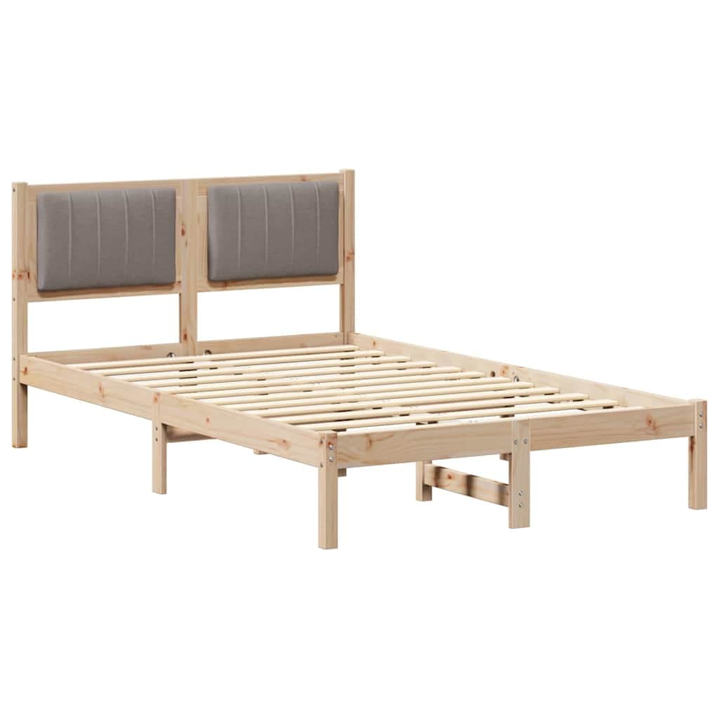 vidaXL Estrutura de Cama com Cabeceira Estofada Cinzento-acastanhado