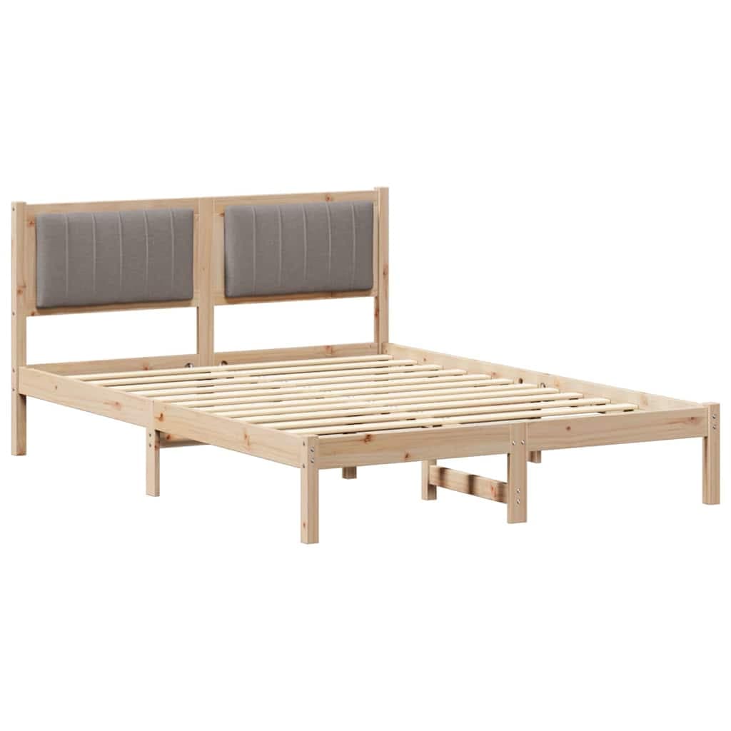 vidaXL Estrutura de Cama com Cabeceira Estofada Cinzento-acastanhado