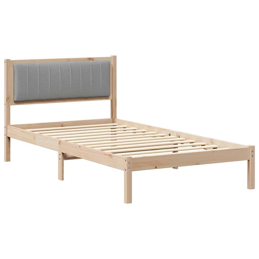 vidaXL Estrutura de Cama com Cabeceira Estofada Cinzento-claro