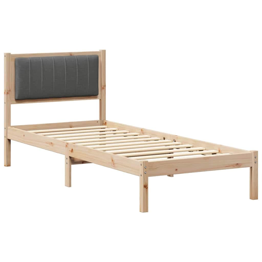 vidaXL Estrutura de Cama com Cabeceira Estofada Cinza Escuro