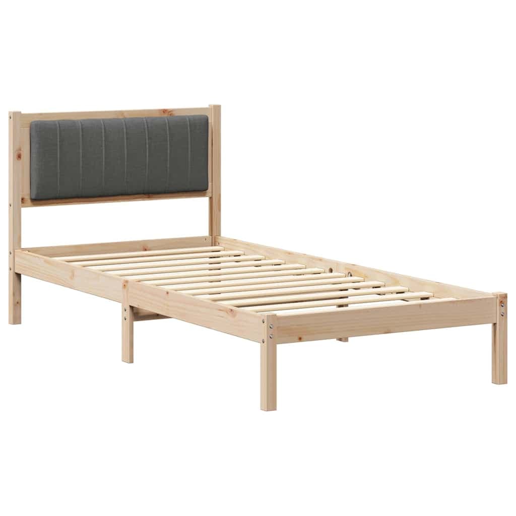 vidaXL Estrutura de Cama com Cabeceira Estofada Cinza Escuro