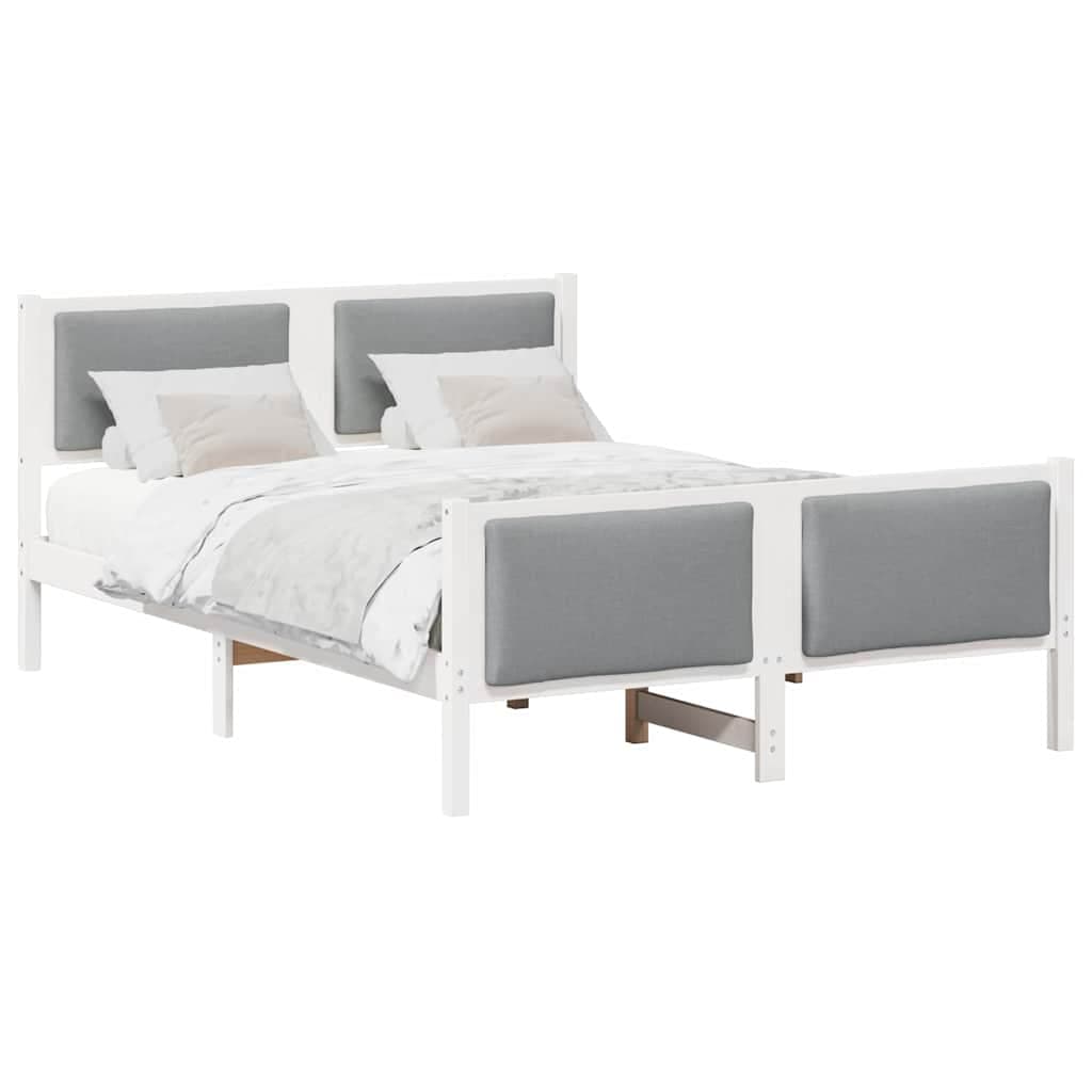 vidaXL Estrutura da Cama Cinzento-claro 140 x 190 cm tecido