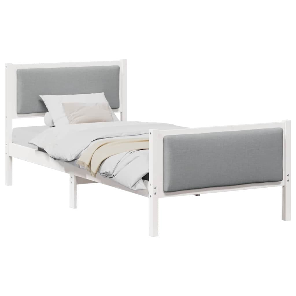 vidaXL Estrutura da Cama Cinzento-claro 90 x 200 cm tecido