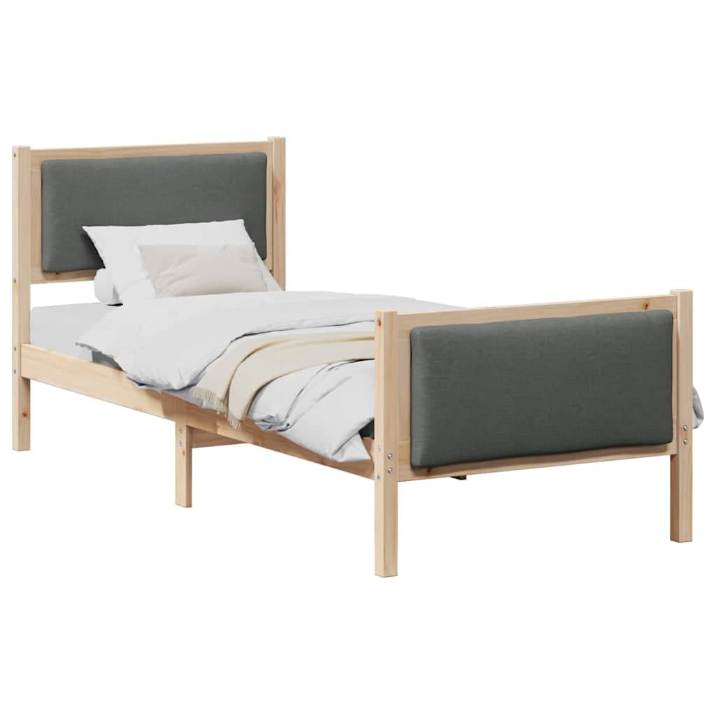vidaXL Estrutura da Cama com cabeceira Cinza Escuro 80 x 200 cm tecido