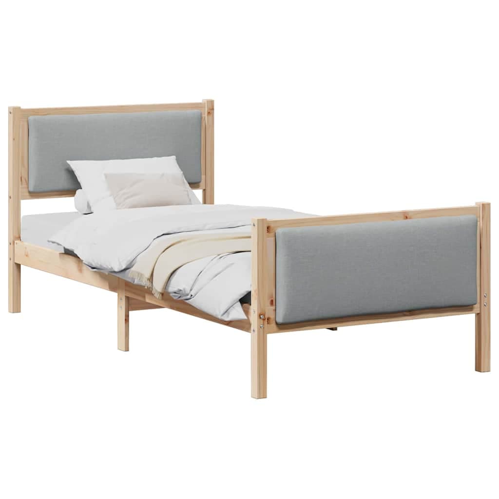 vidaXL Estrutura da Cama Cinzento-claro 90 x 190 cm tecido