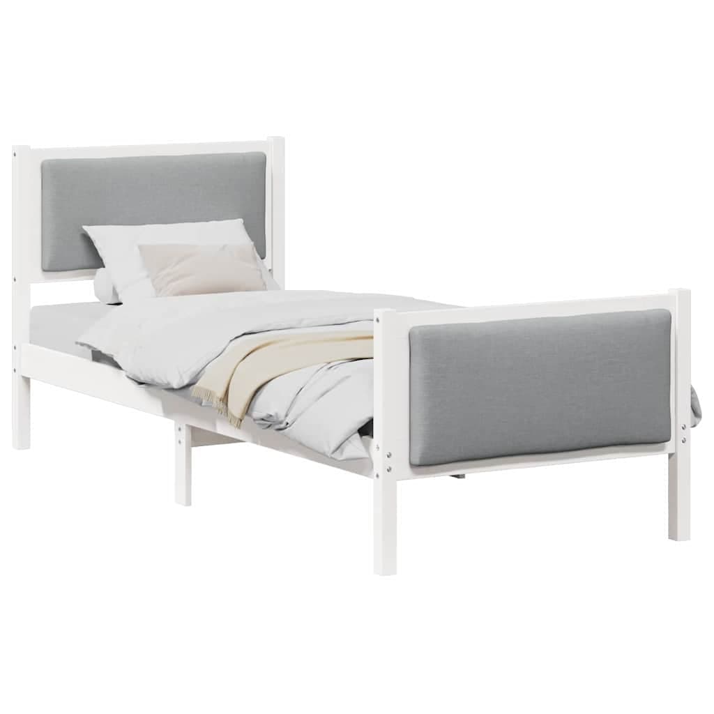 vidaXL Estrutura da Cama Cinzento-claro 75 x 190 cm tecido