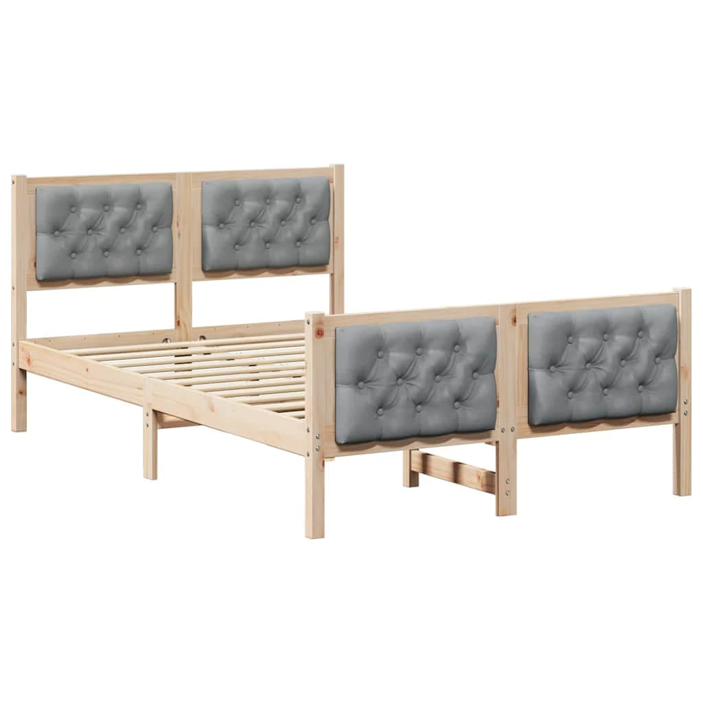 vidaXL Estrutura da Cama com cabeceira Cinzento-claro 120 x 190 cm