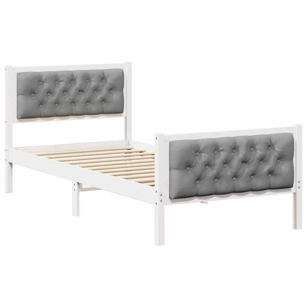 vidaXL Estrutura da Cama com cabeceira Cinzento-claro 90 x 200 cm