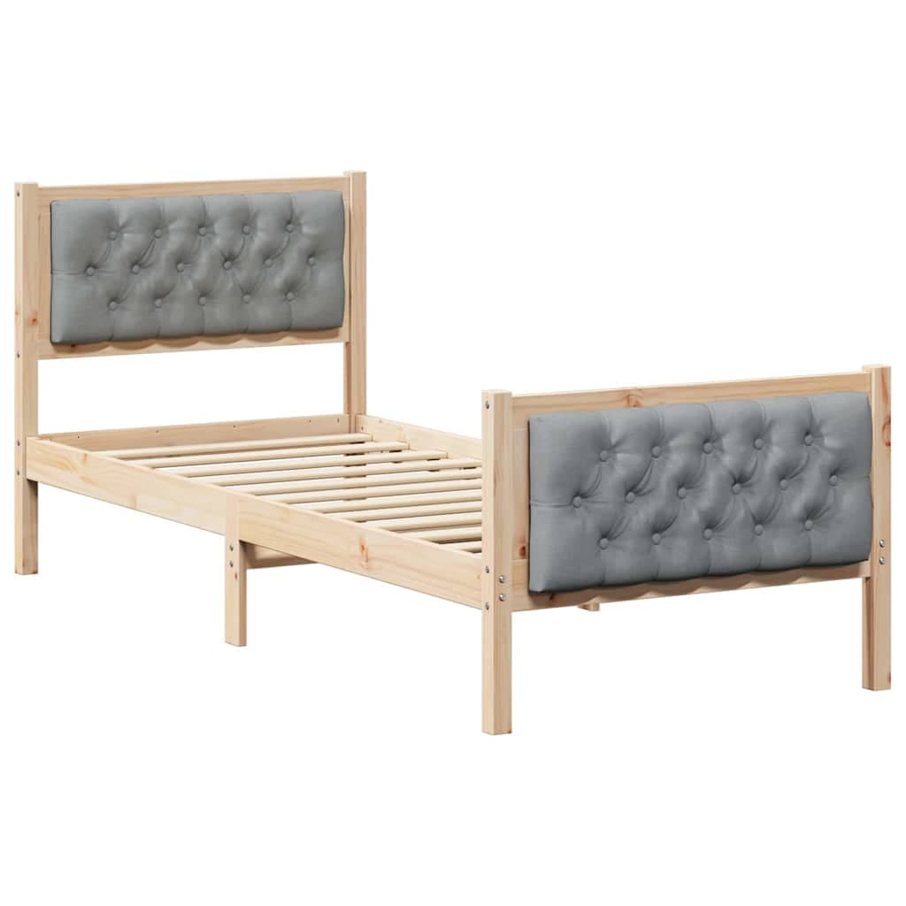 vidaXL Estrutura da Cama com cabeceira Cinzento-claro 80 x 200 cm