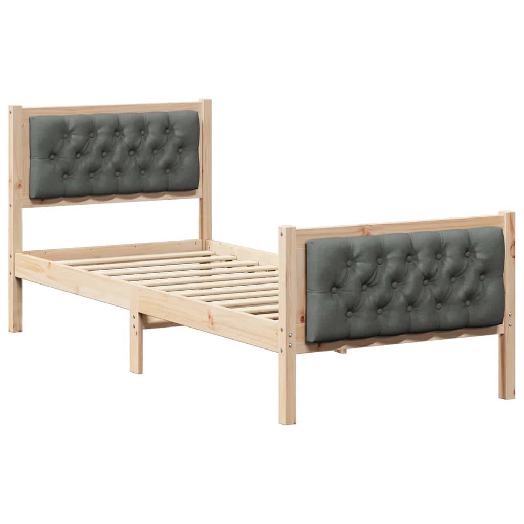 vidaXL Estrutura da Cama com cabeceira Cinza Escuro 80 x 200 cm