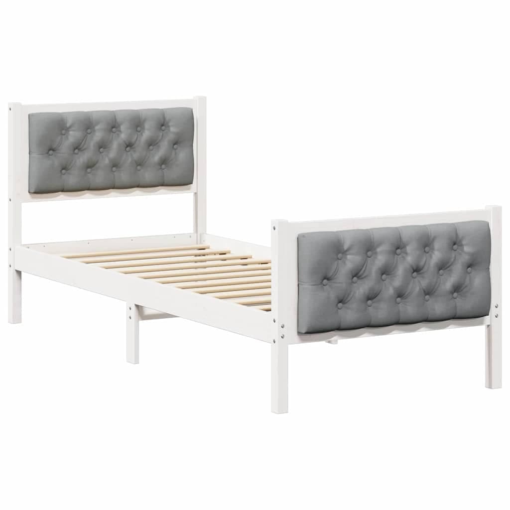 vidaXL Estrutura da Cama com cabeceira Cinzento-claro 80 x 200 cm