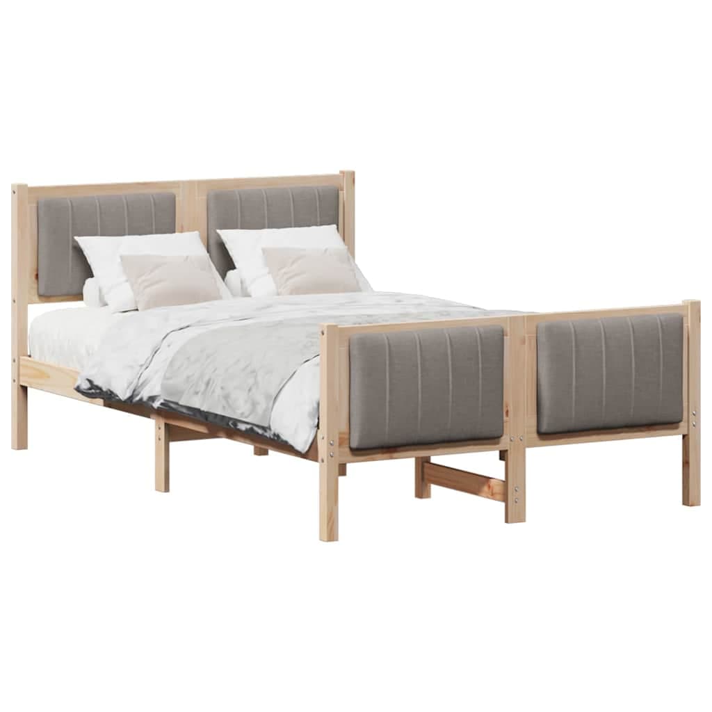vidaXL Estrutura da cama com cabeceira Marrom e taupe 120 x 190 cm