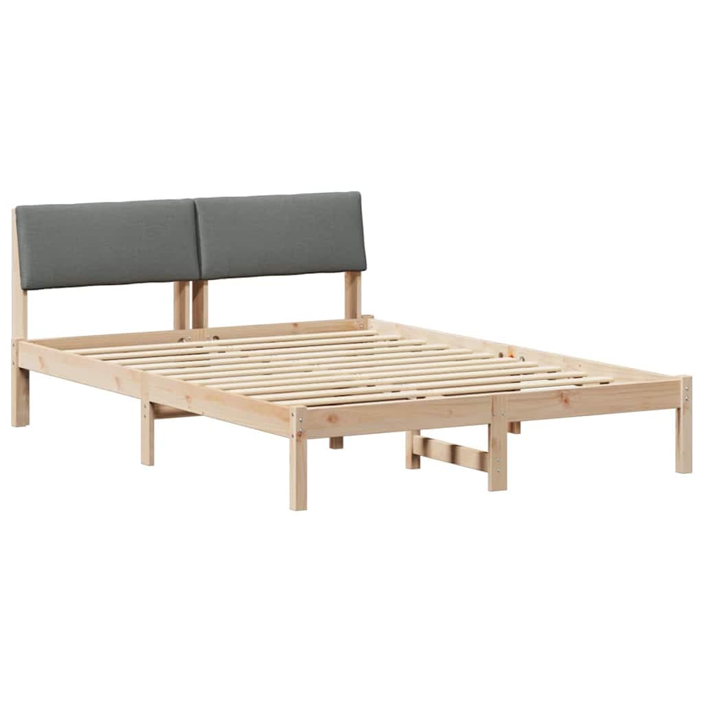 vidaXL Estrutura da cama castanho e cinzento-escuro 140 x 200 cm