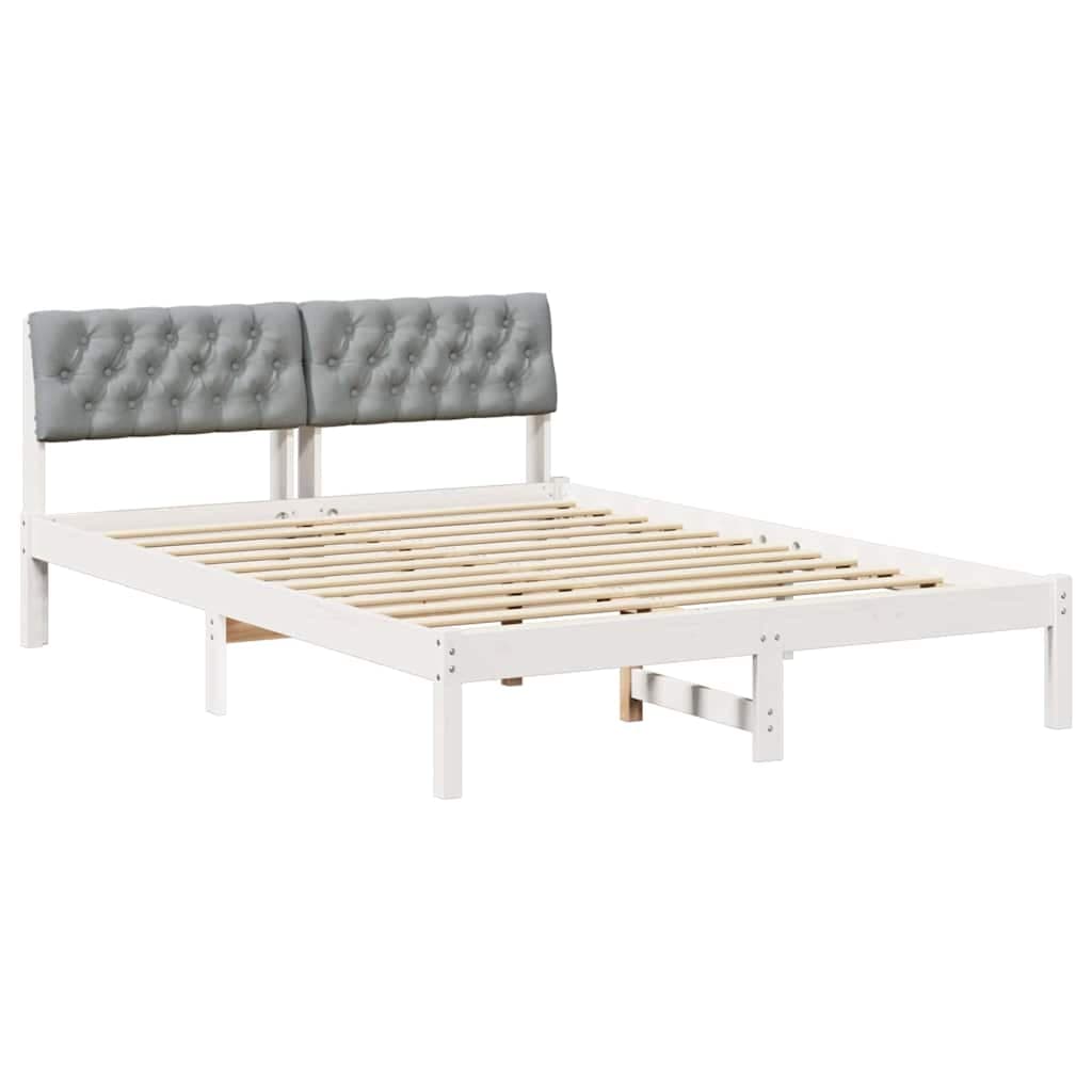 vidaXL Estrutura da cama Branco e cinza claro 150 x 200 cm