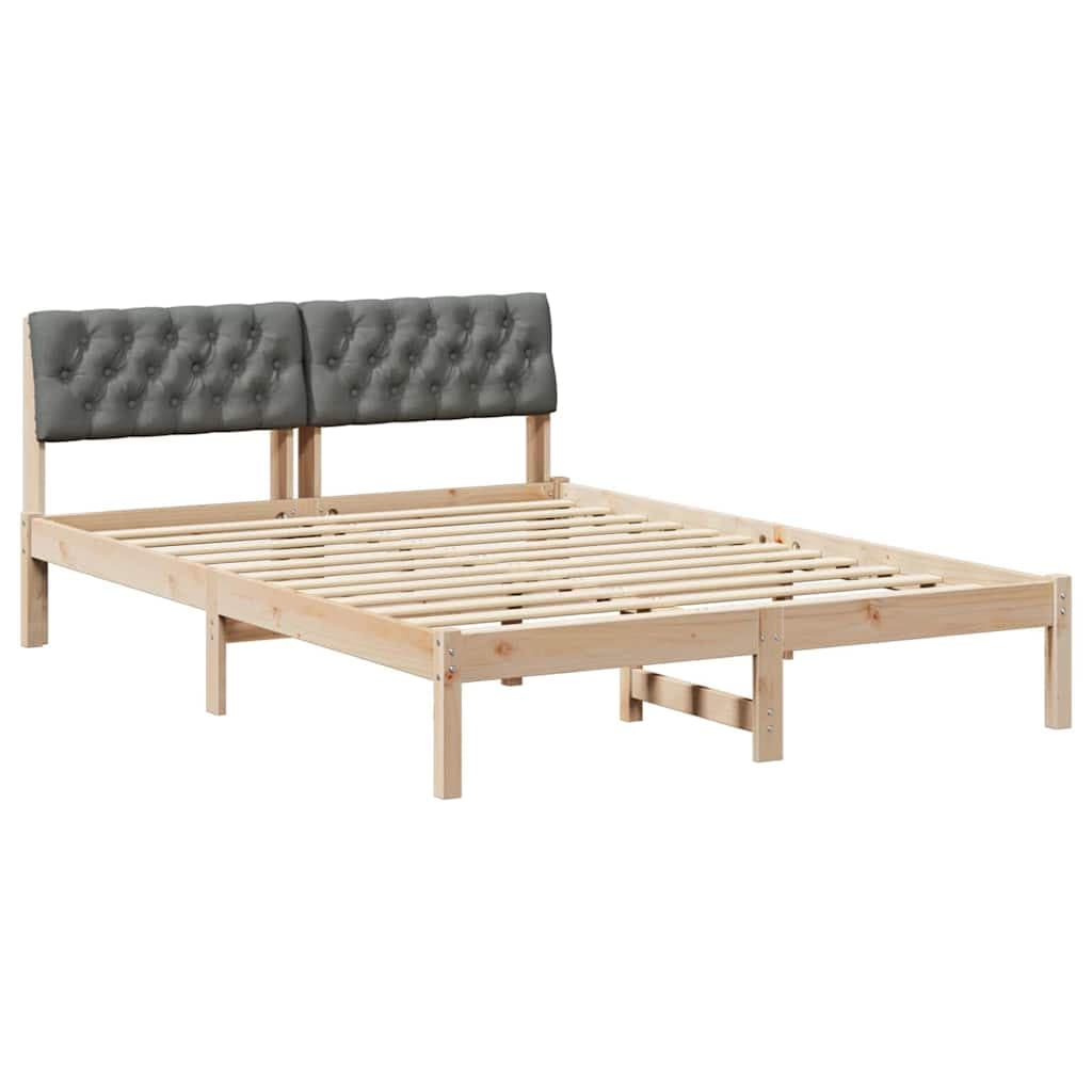 vidaXL Estrutura da cama castanho e cinzento-escuro 135 x 190 cm
