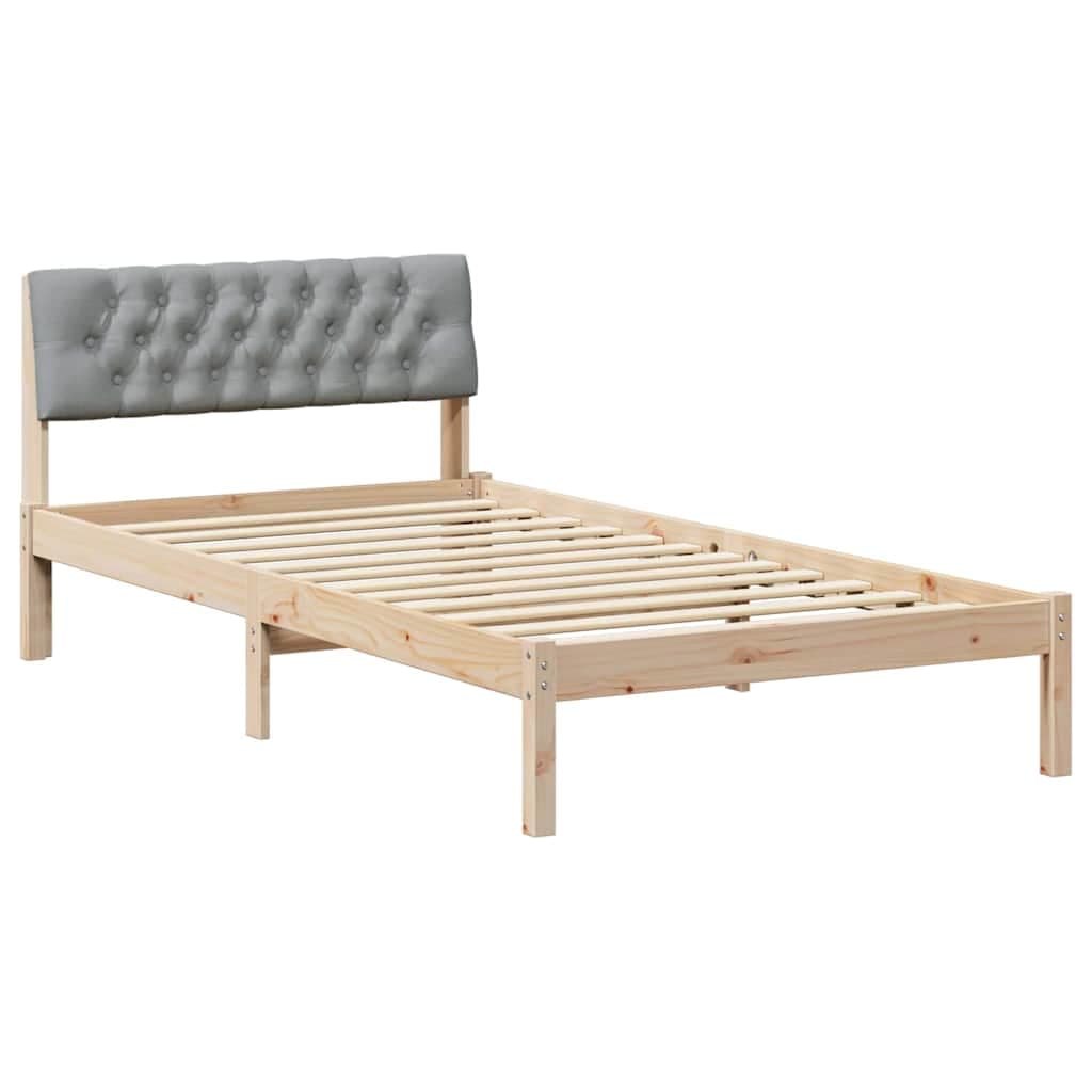 vidaXL Estrutura da cama Marrom e cinza claro 100 x 200 cm
