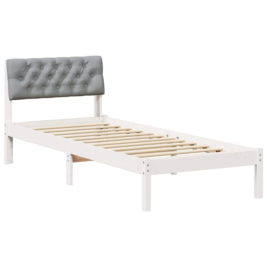 vidaXL Estrutura da cama Branco e cinza claro 80 x 200 cm