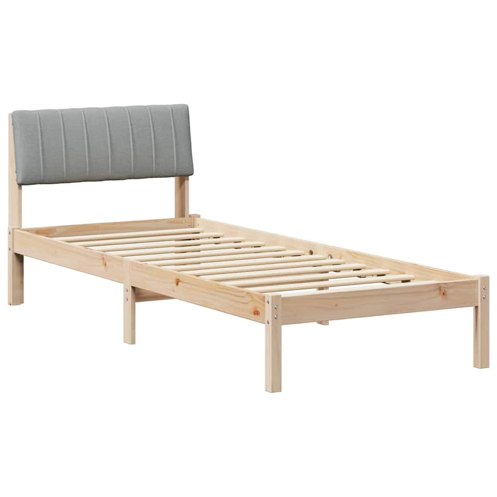 vidaXL Estrutura da cama Marrom e cinza claro 75 x 190 cm