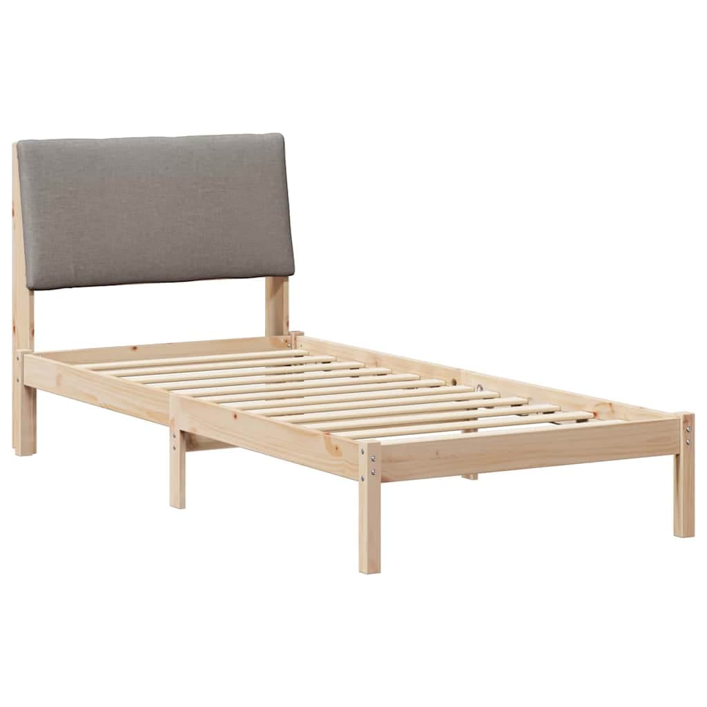 vidaXL Estrutura da cama com cabeceira Marrom e taupe 100 x 200 cm