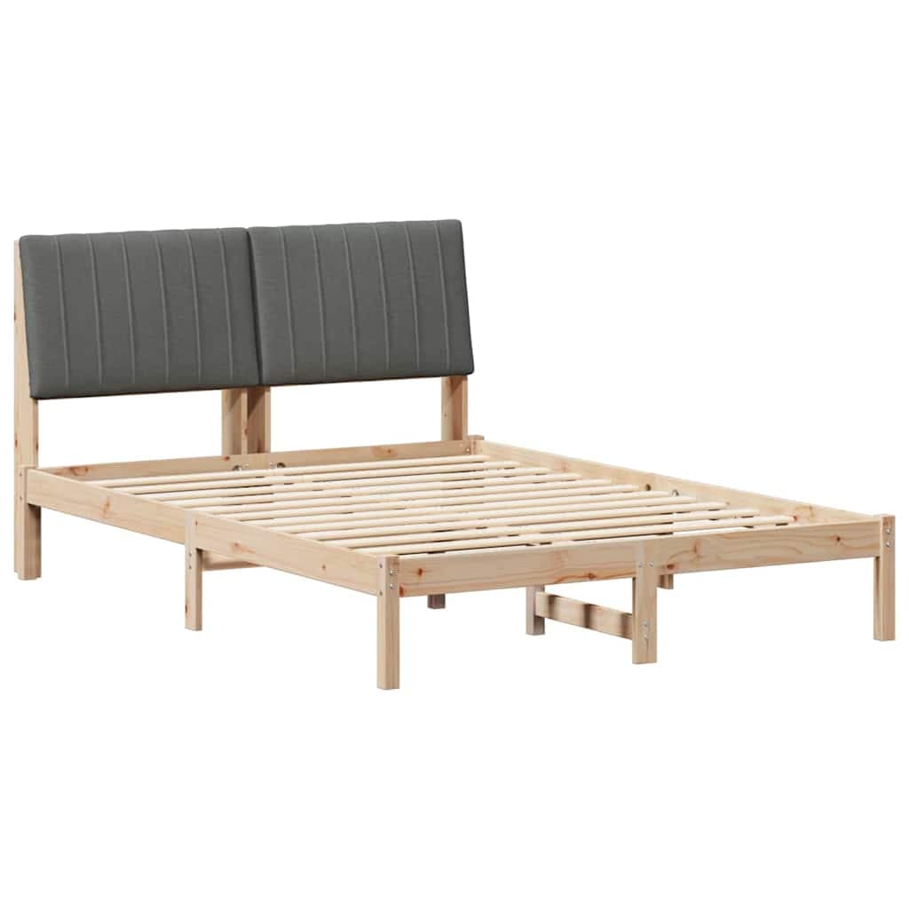 vidaXL Estrutura da Cama com cabeceira Castanho 135 x 190 cm