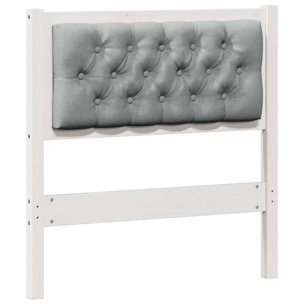 vidaXL Cabeceira Branco e cinza claro 80 cm Madeira de pinho maciça