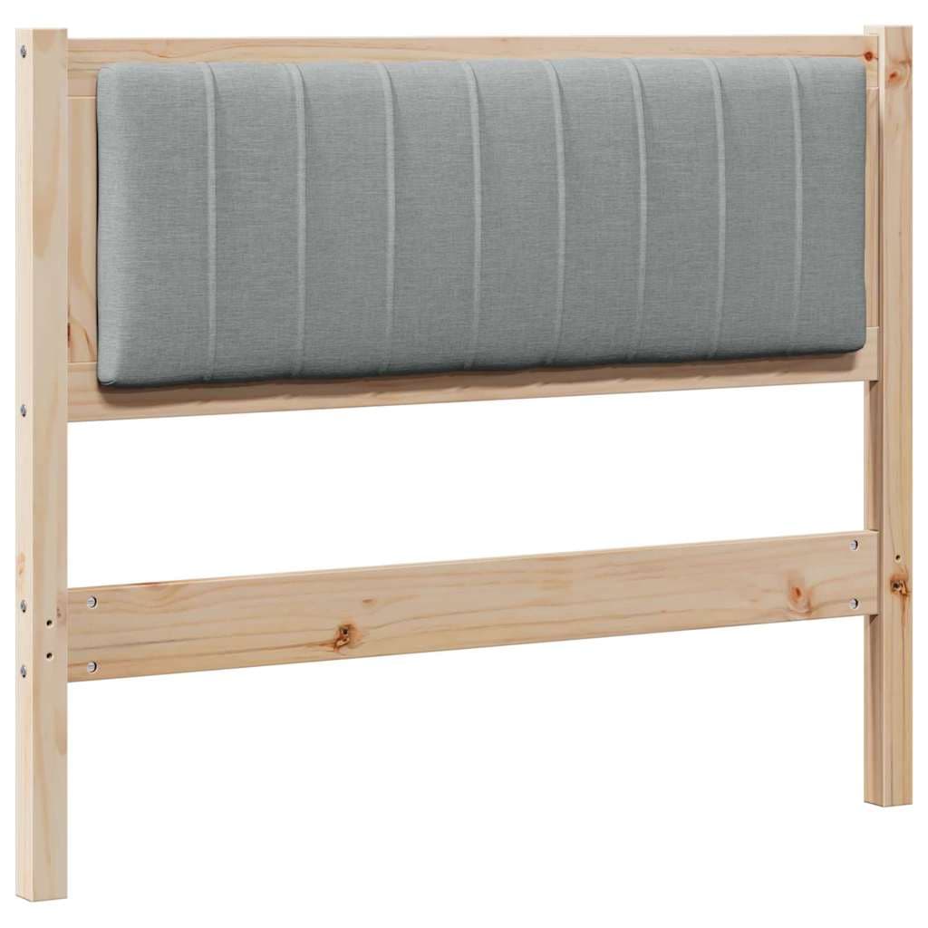vidaXL Cabeceira estofada com cabeceira Cinzento-claro 100 cm