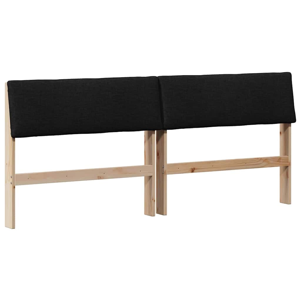 vidaXL Cabeceira estofada Preto 180 cm Madeira de Pinheiro Sólida