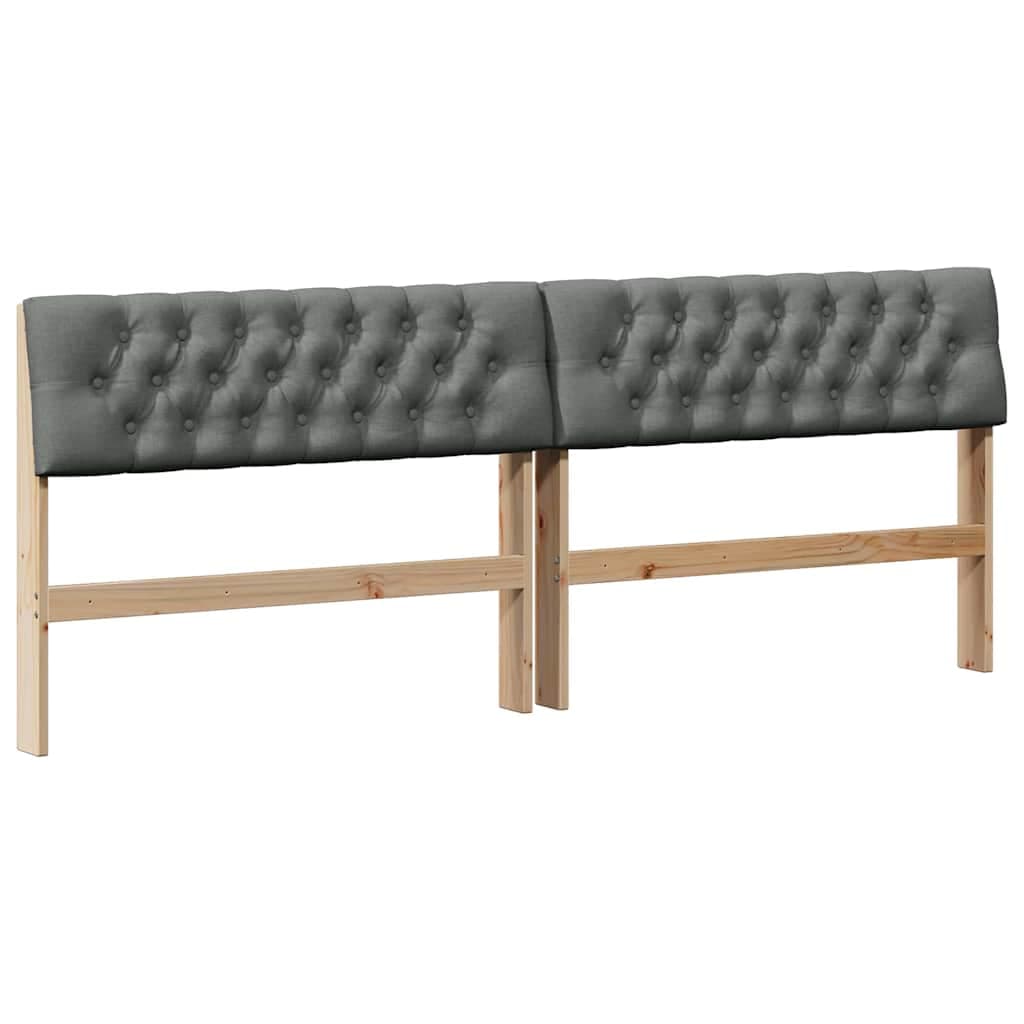 vidaXL Cabeceira estofada Cinza Escuro 200 cm