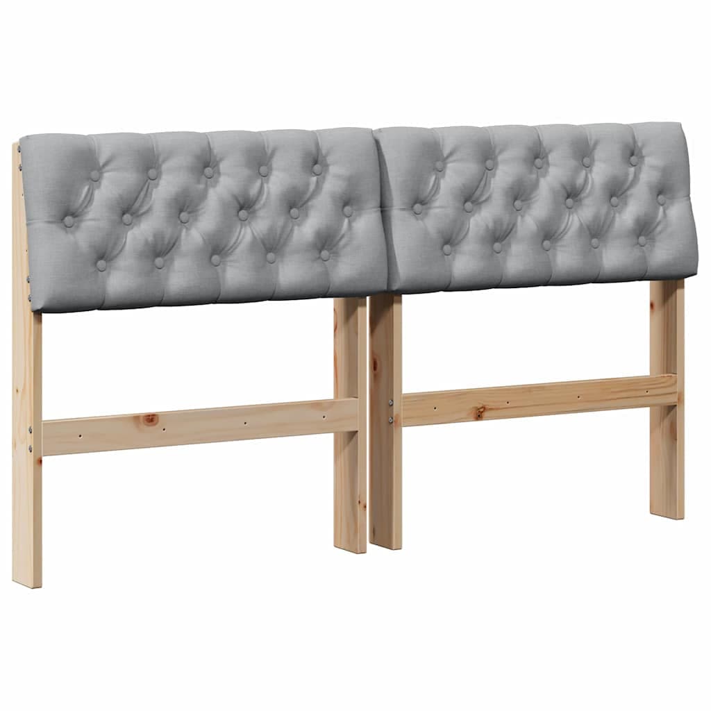 vidaXL Cabeceira estofada Cinzento-claro 140 cm